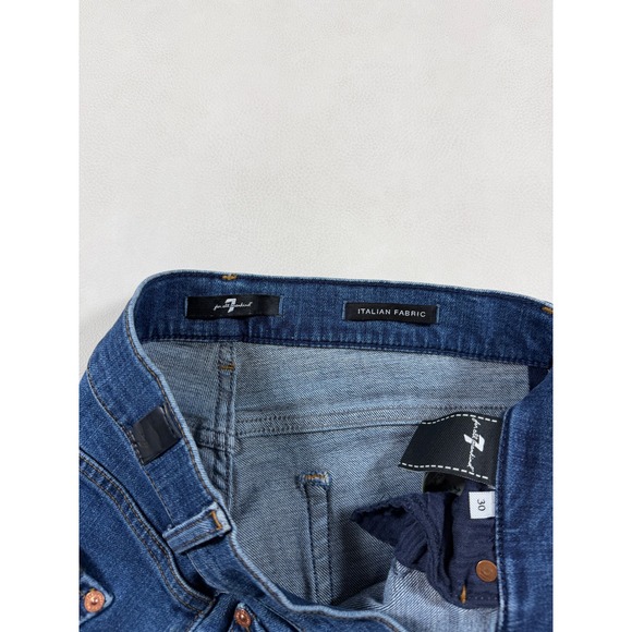 7 For All Mankind Women Bootcut Jeans Italian Fabric Dark Wash Blue Size 30 - Picture 7 of 9